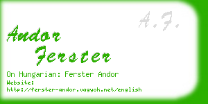 andor ferster business card